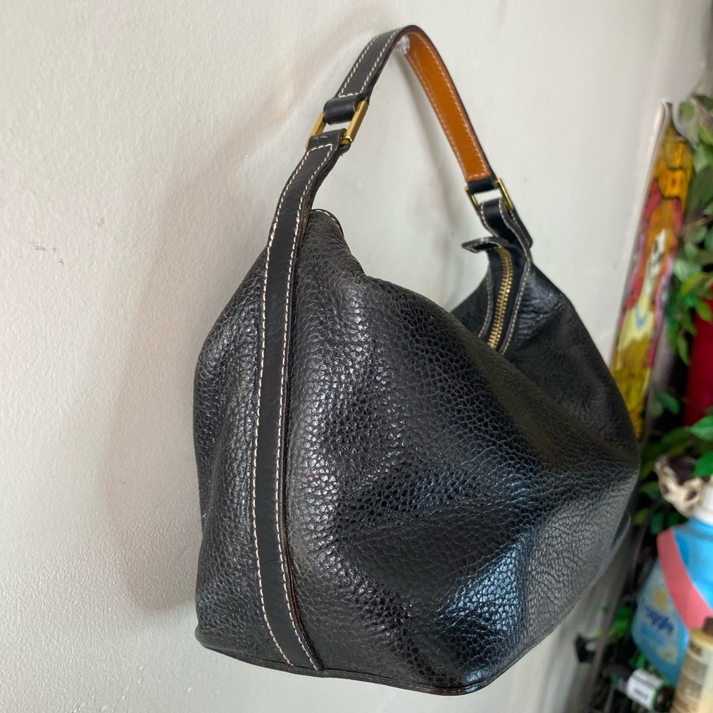 RARE Vintage Kate Spade Black Pebbled Leather Mini Hobo Made in Italy Y2K - Picture 4 of 14